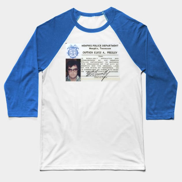 Captain Elvis A. Presley Memphis Police Baseball T-Shirt by Elvira Khan